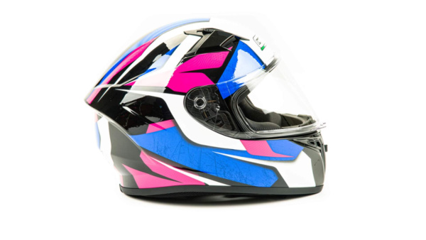 Шлем мото интеграл GTX 578 (XL) #3 BLACK/PINK BLUE WHITE | Мототека